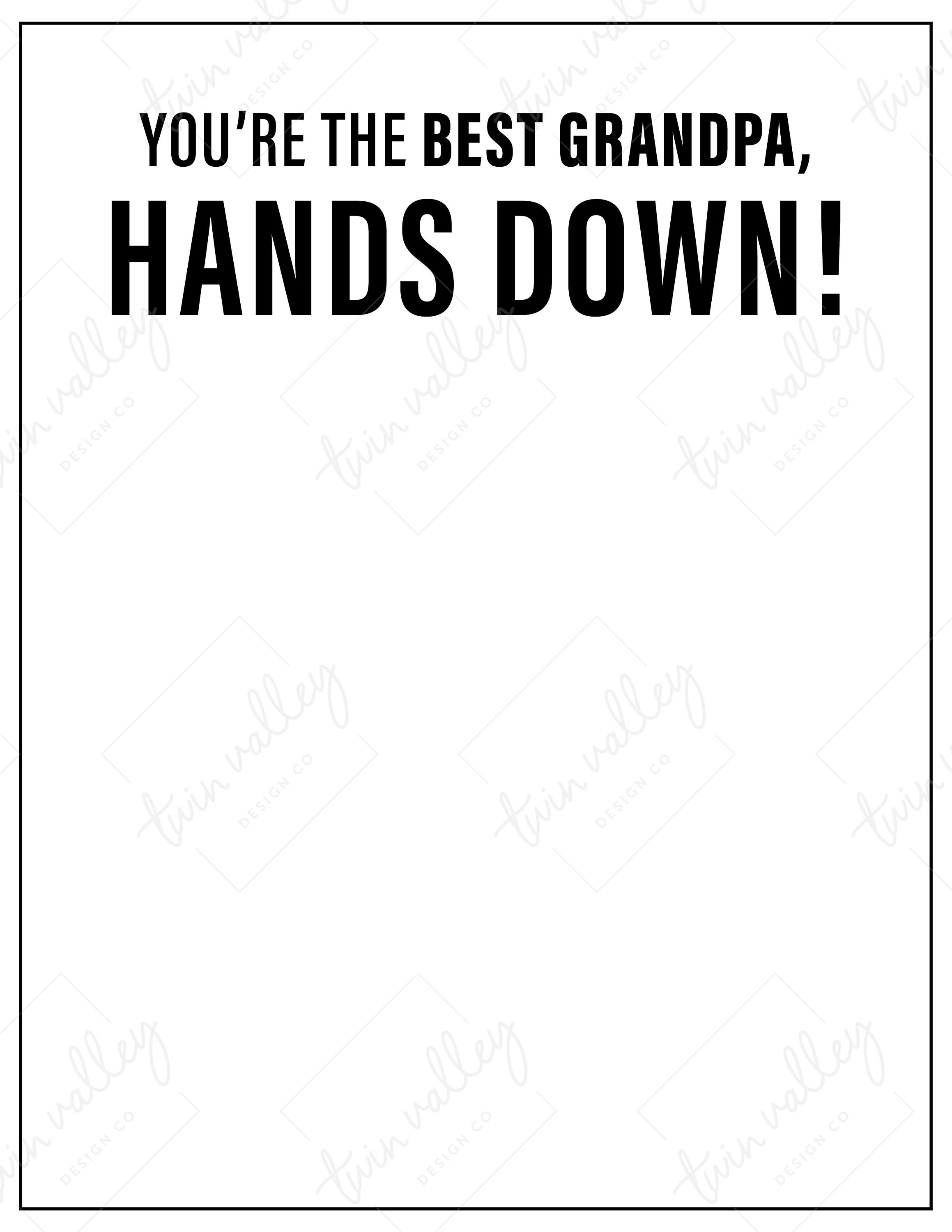 Father's Day Hands Down Printable, Personalized Father's Day Gift, Gift ...