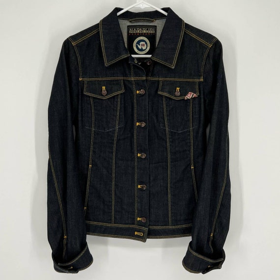 Napapijri Geographic Dark Wash Denim Jacket Embro… - image 2