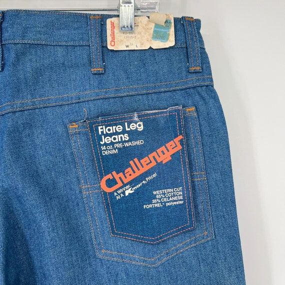 Vintage 70s 80s Challenger Western Cut Flare Jean… - image 3