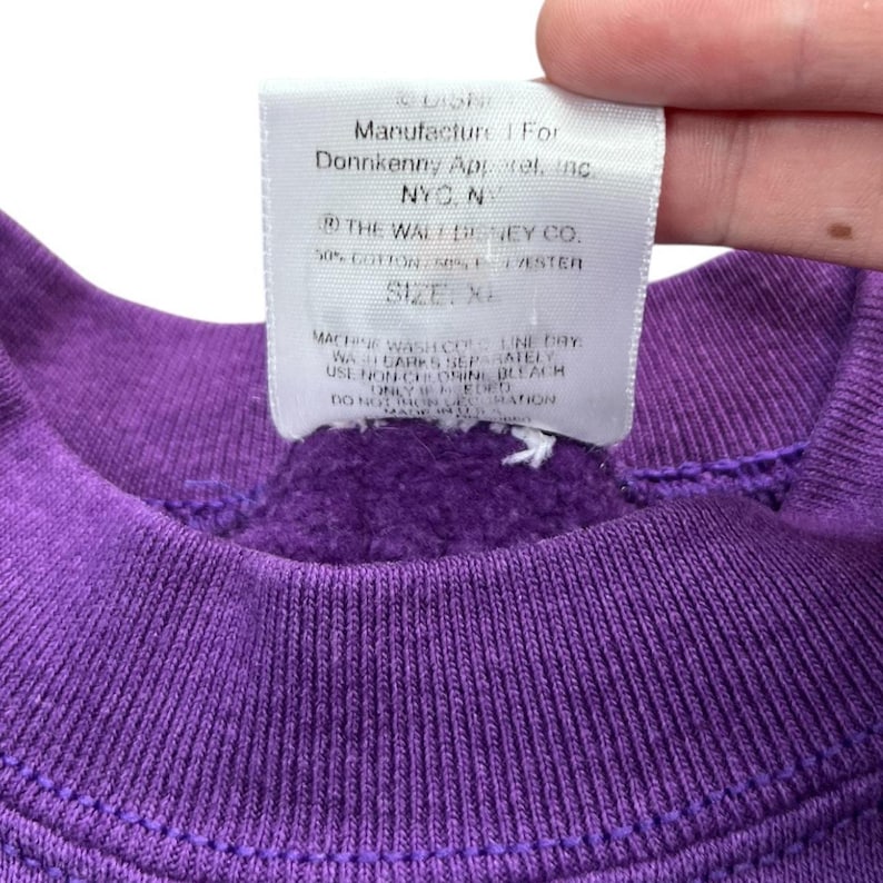 Vintage 90s Disney Mickey Mouse Purple Embroidered Sweatshirt Men's XL Mickey and Co immagine 5