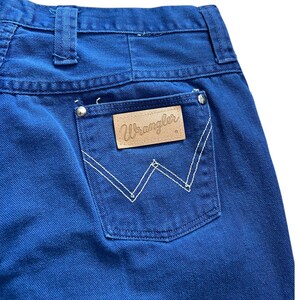 60s 70s Wrangler Royal Blue Bell Bottoms Jeans Scovill Zipper Women’s 18 Made in USA Hippie Boho Flares image 3