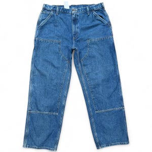 Y2K Carhartt B73 DST Denim Double Knee Carpenter Jeans Dungaree Fit Men&#39;s 38x30