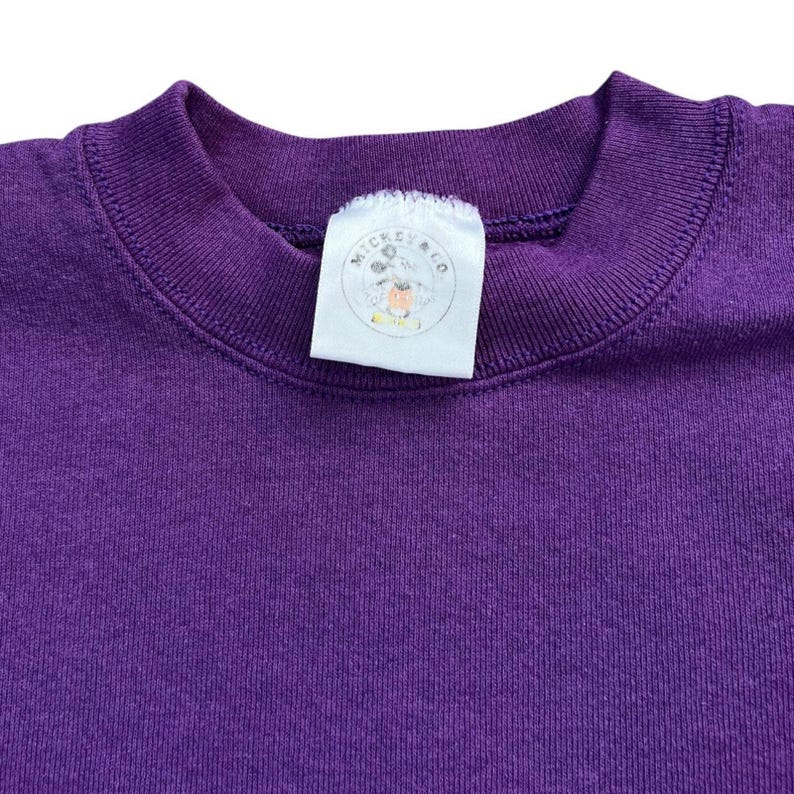 Vintage 90s Disney Mickey Mouse Purple Embroidered Sweatshirt Men's XL Mickey and Co immagine 4