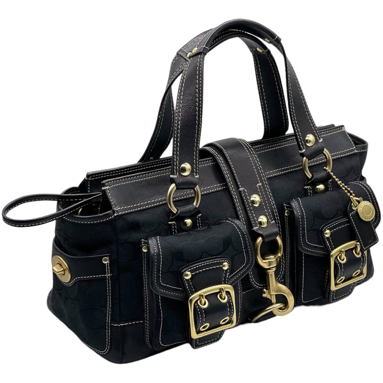 Y2K Coach Mandy 65th Anniversary Legacy Satchel Black Leather