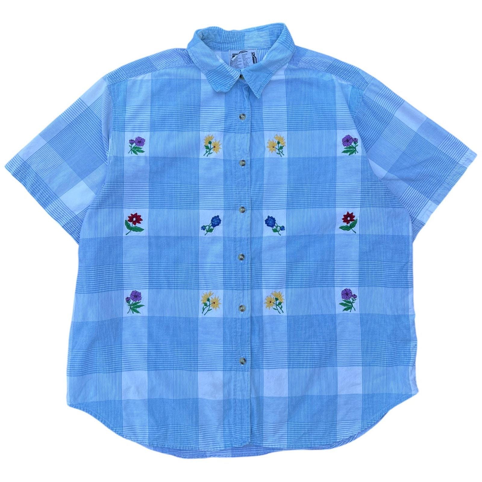 Men's Non-Iron Blue & White Gingham Slim Shirt - French Cuff