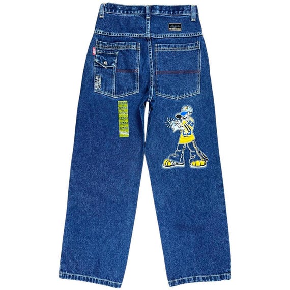 Vintage NWT Y2K Paco Elite Jeans Embroidered Baggy Wide Leg