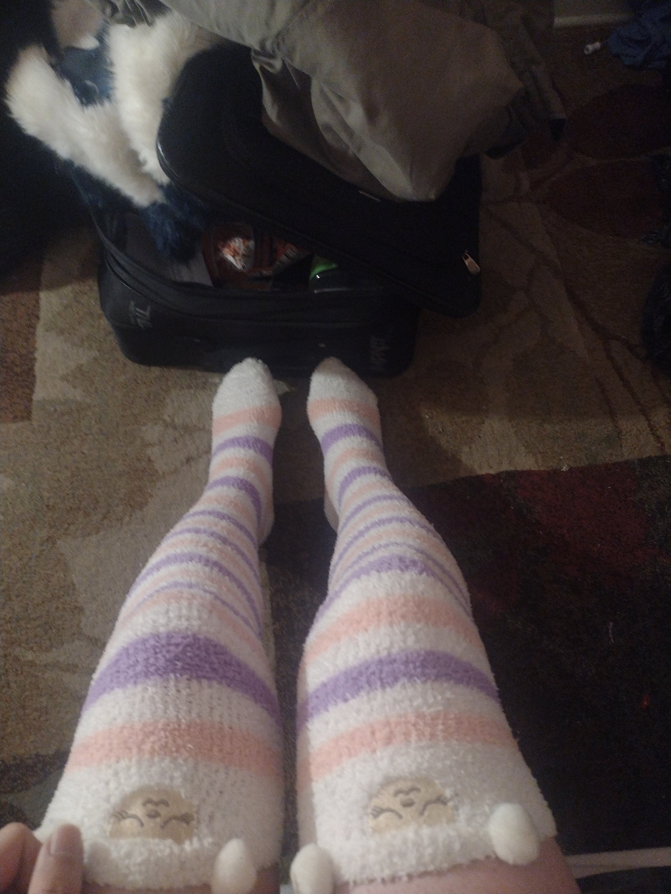 Legs and Feet in Fuzzy Thigh High Socks Etsy