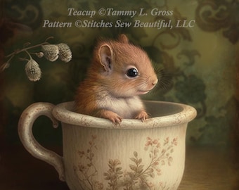 Teacup cross stitch pattern by Tammy L. Gross (Digital Format)