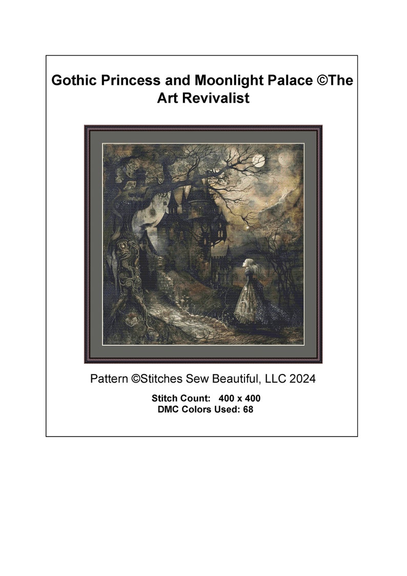 Gothic Princess and Moonlit Palace Cross Stitch Pattern by the Art ...