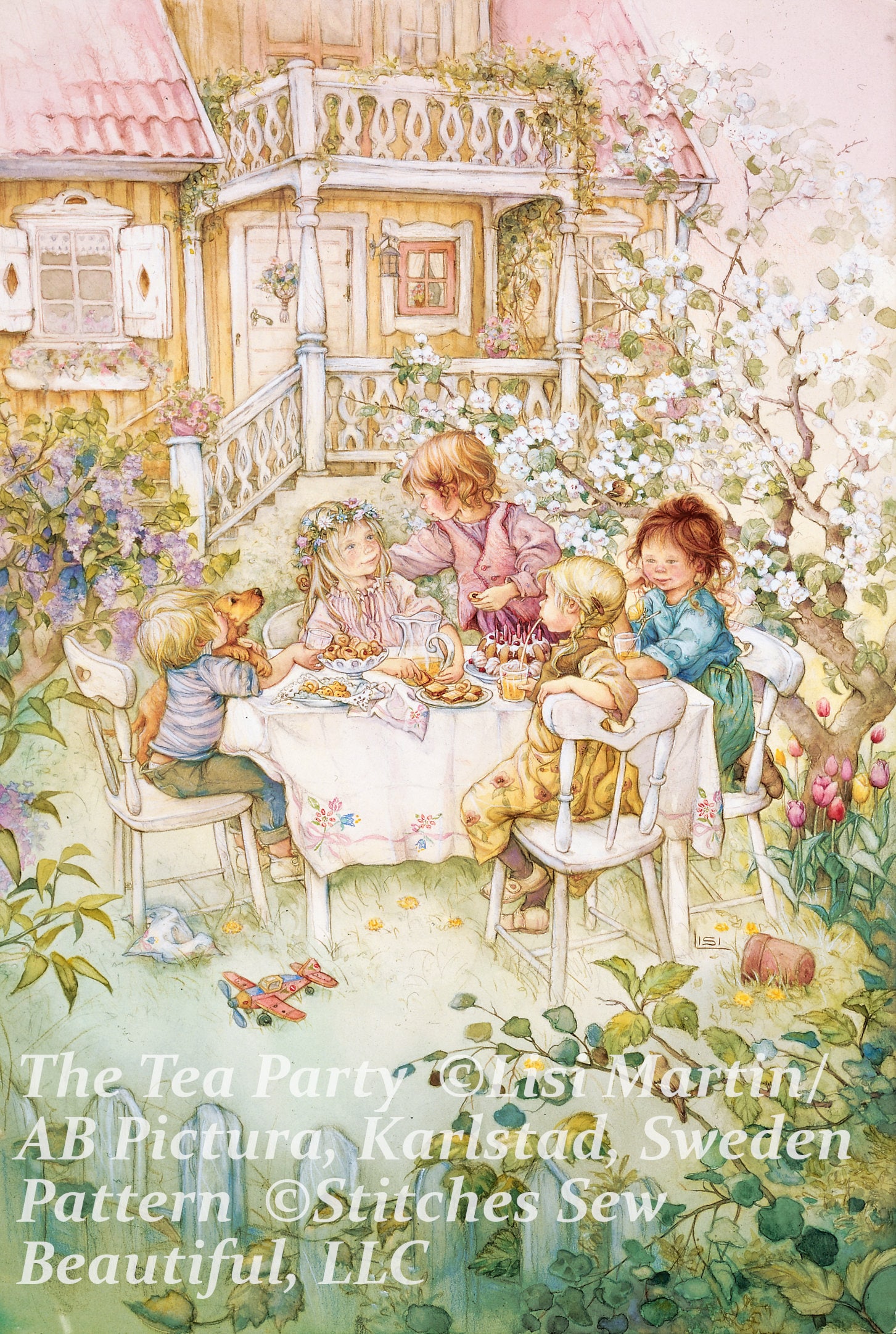 The Tea Party (small) Cross Stitch Pattern by Lisi Martin/ab