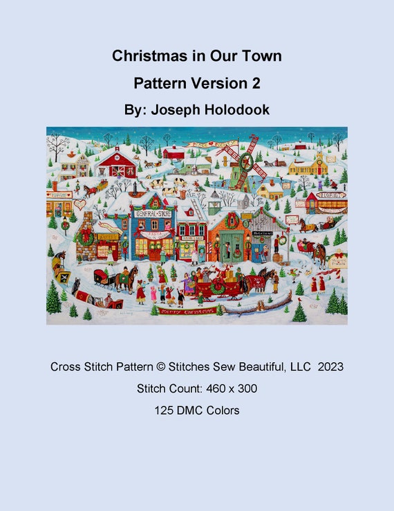 Christmas in Our Town Version 2 Cross Stitch Pattern by Joseph