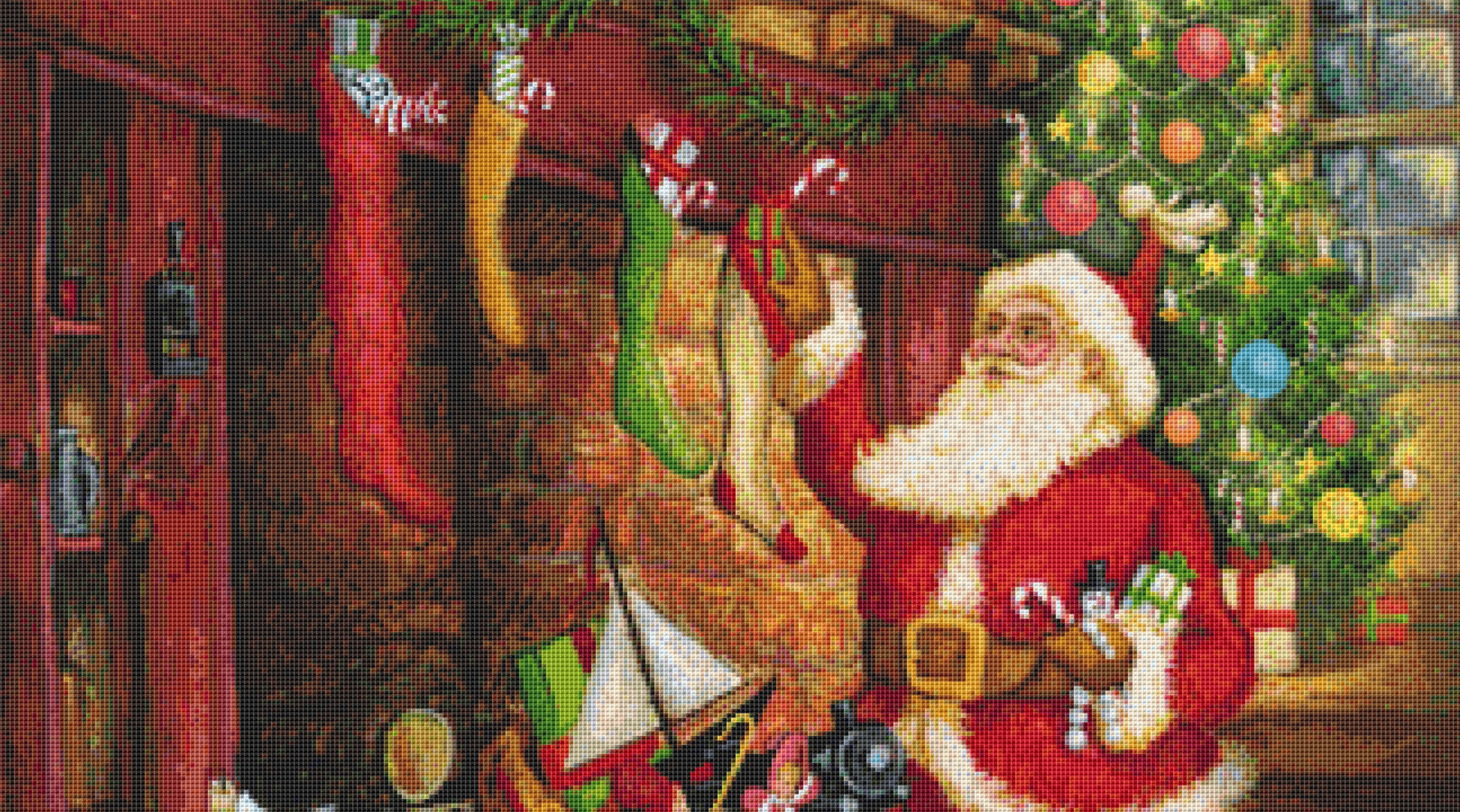 Santas Visit Cross Stitch Pattern by Joseph Holodook (digital