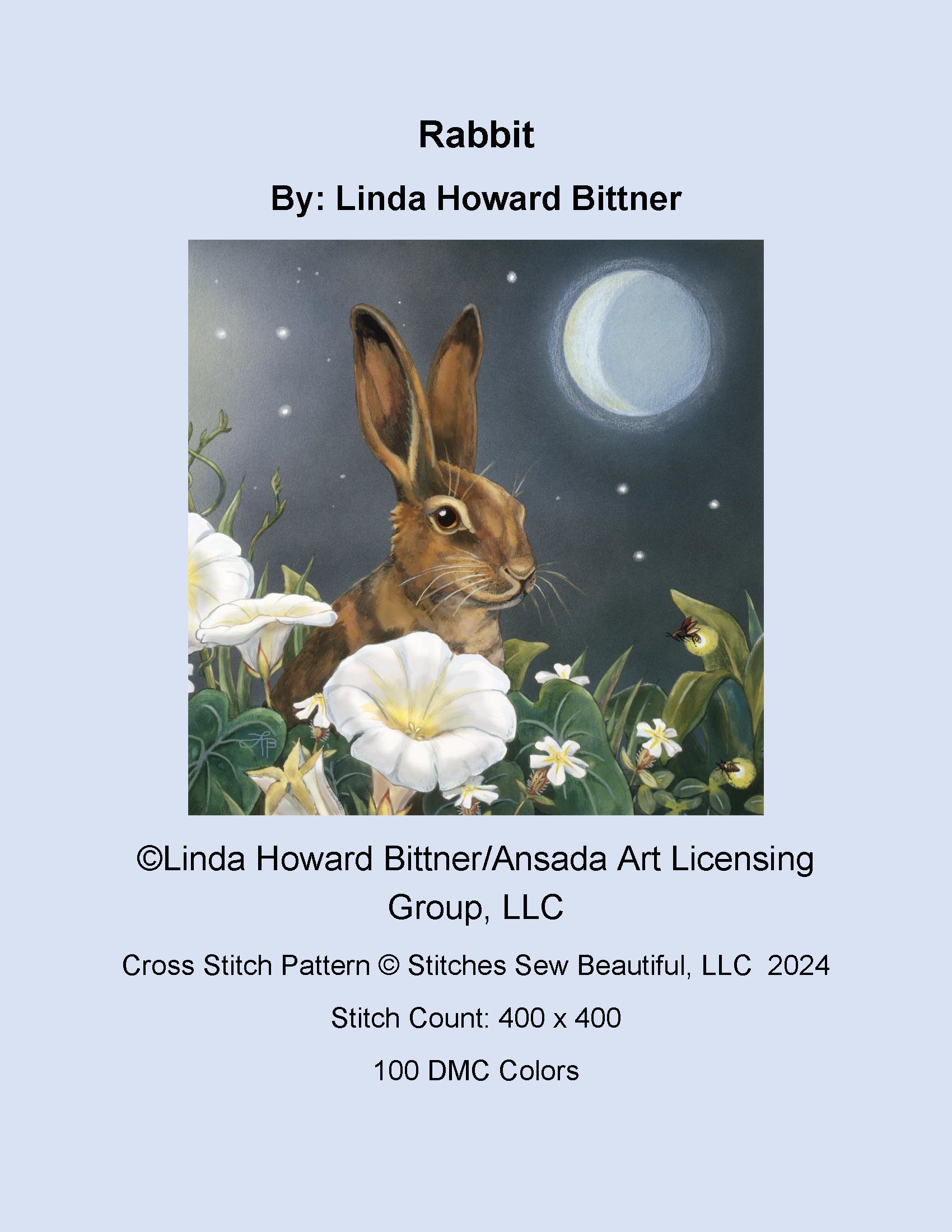 Rabbit Cross Stitch Pattern by Linda Howard Bittner/ansada Art ...