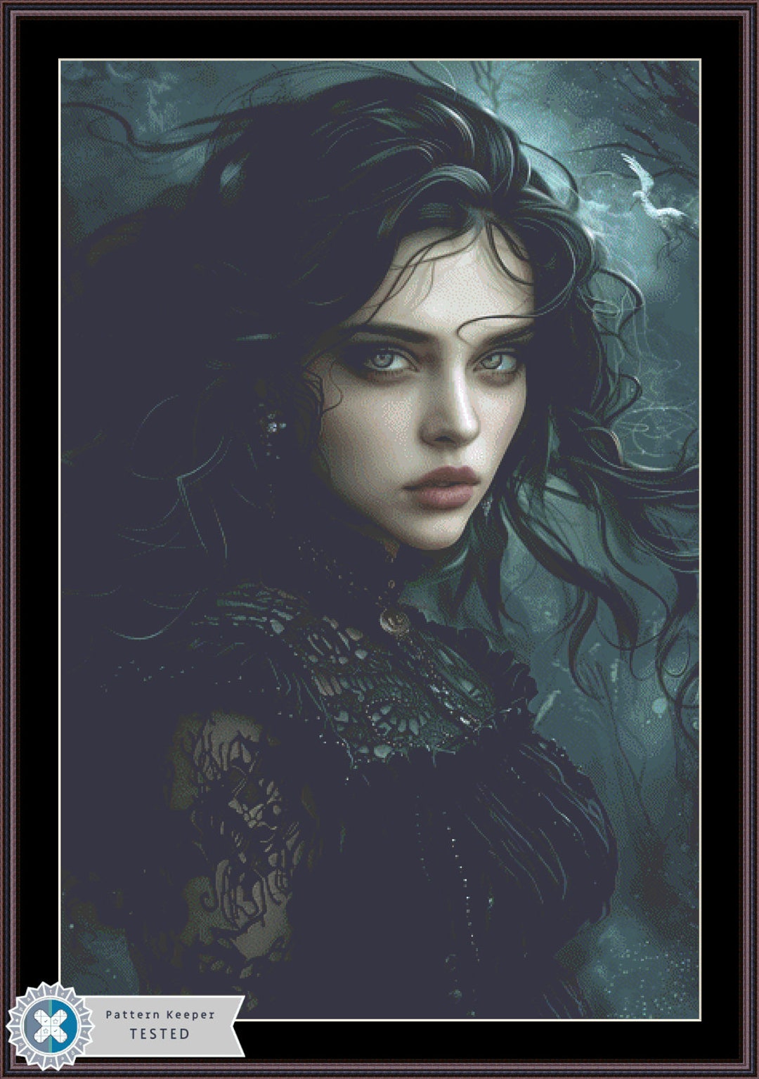 Witch of the Tides (max Size) Counted Cross Stitch Pattern by the