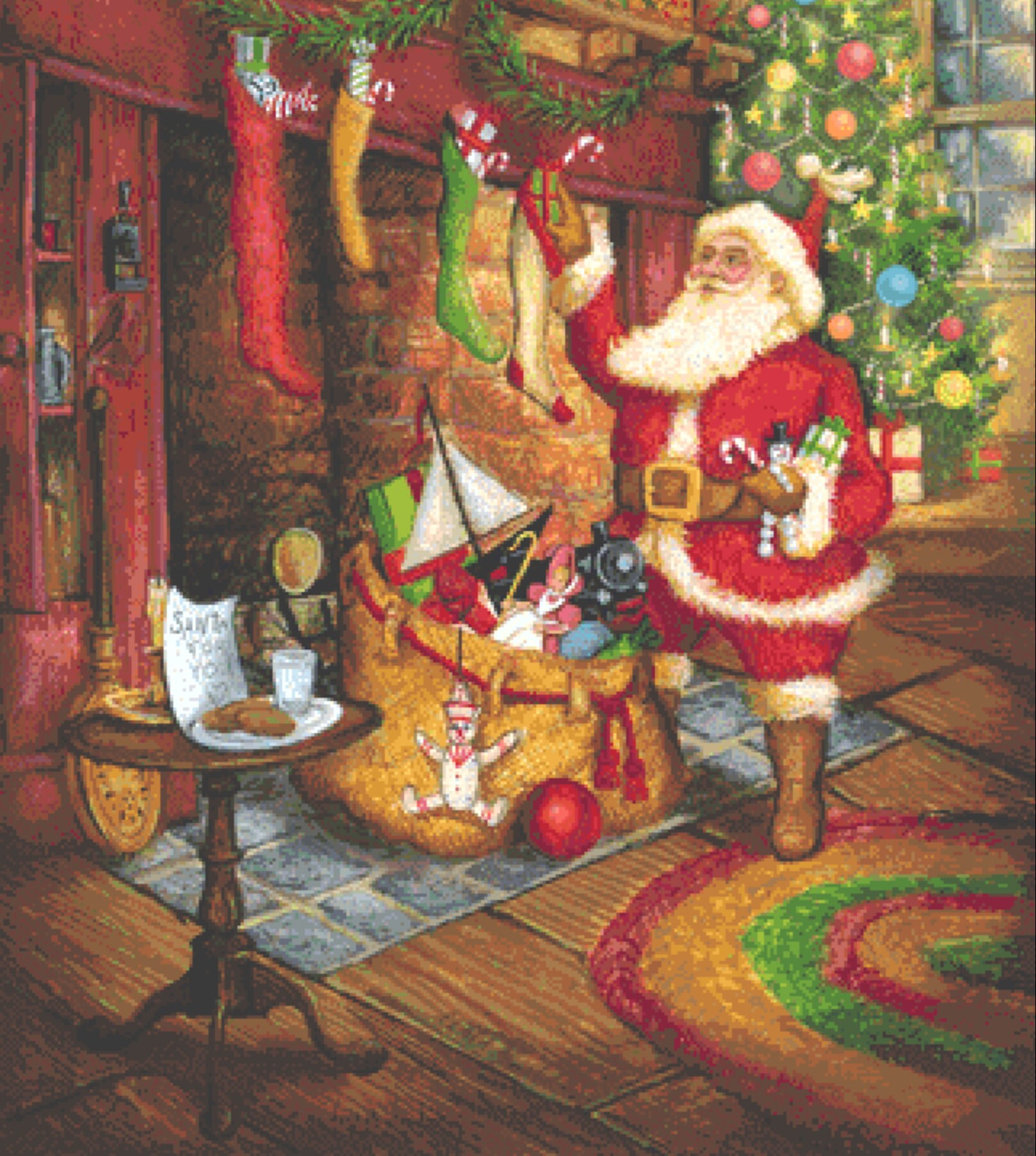 Santas Visit Cross Stitch Pattern by Joseph Holodook (digital