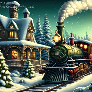 Weihnachtszug (Adobe Ext. License) Kreuzstichmuster von StitchesSewbeautiful (Digitales Format)