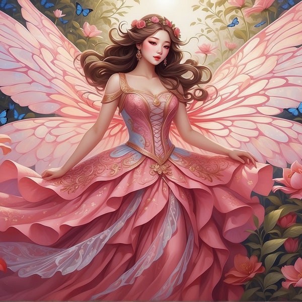 Fairy World Collection No. 1 Pink Fairy cross stitch pattern by Eder Jose Rosa (Digital Format)