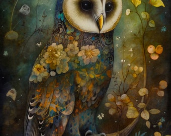 Wise Owl cross stitch pattern by DutchLadyMysticArt (Digital Format)