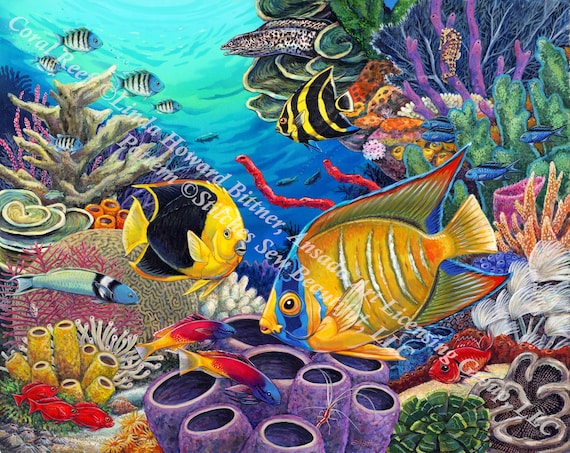 Coral Reef (max Size/color) Counted Cross Stitch Pattern by Linda