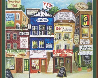 High Street II (Max Size/Color) counted cross stitch pattern by Gwendolyn McShepard/Ansada Art Licensing Group, LLC (Digital Format)