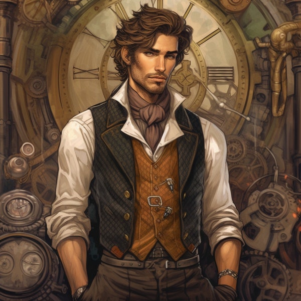 Steampunk Man 1 cross stitch pattern by SphinxDesignStudio (Digital Format)