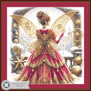 Steampunk Christmas Fairy 2 geteld kruissteekpatroon van AdneLStudio (digitaal formaat)
