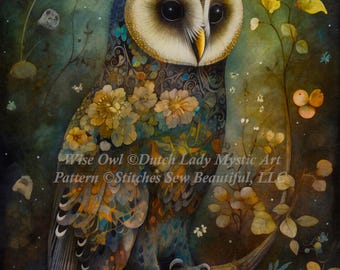 Wise Owl cross stitch pattern by DutchLadyMysticArt (Digital Format)