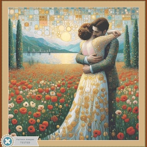 Loving Embrace (Max Size/Color) counted cross stitch pattern by Ana Dias (Digital Format)