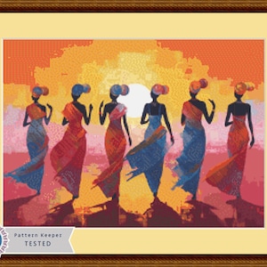 Afrikanische Frauen in Farbe (Klein) Kreuzstichmuster von Eder Jose Rosa (Digitales Format)