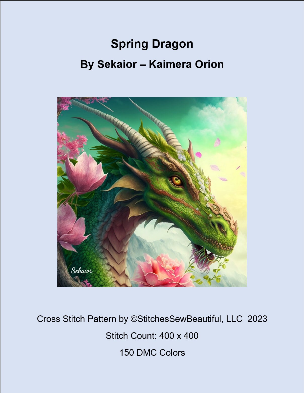 Spring Dragon Cross Stitch Pattern by Sekaior Kaimera Orion digital ...