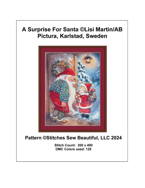 A Surprise for Santa Cross Stitch Pattern by Lisi Martin/ab