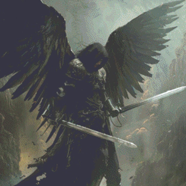 dark.angelさん Dark Angel (small) Cross Stitch Pattern by the Art Revivalist