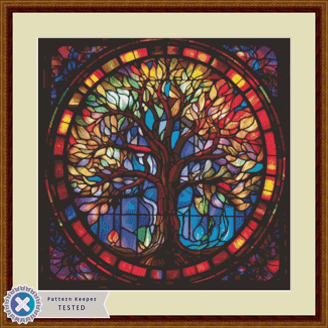 Stained Glass Tree of Life (small) Counted Cross Stitch Pattern by ...