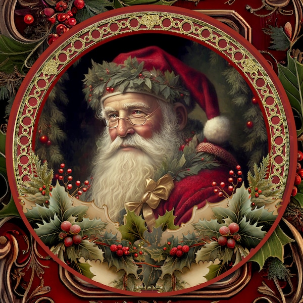 Victorian Santa cross stitch pattern by IvyCottageHome (Digital Format)
