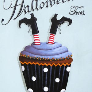 Halloween Treat Witch Cupcake cross stitch pattern by Catherine Holman/Ansada Licensing Group, LLC. All rights reserved. (Digital Format)