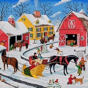 Cozy Curve Farm cross stitch pattern by Joseph Holodook/Porterfields Fine Art Licensing (Digital Format)