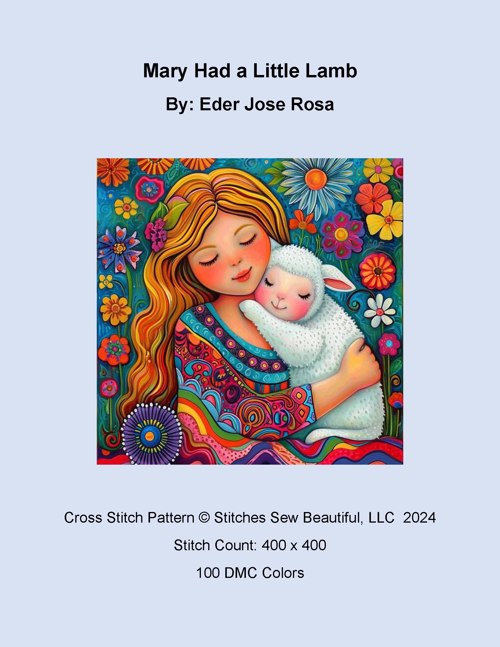Mary Had a Little Lamb Cross Stitch Pattern by Eder Jose Rosa digital ...