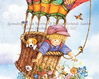 Spreading Joy cross stitch pattern by Lisi Martin/AB Pictura, Karlstad, Sweden (Digital Format)