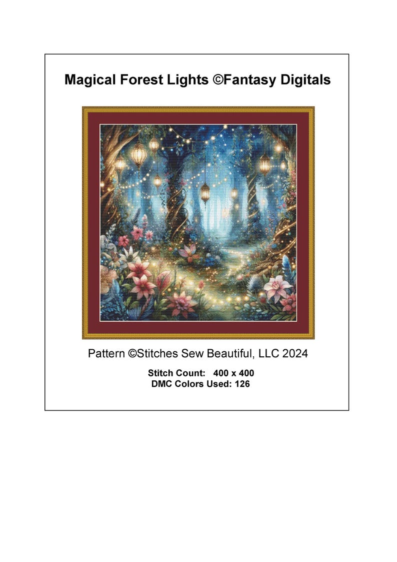 Magical Forest Lights Counted Cross Stitch Pattern by Fantasy Digitals ...