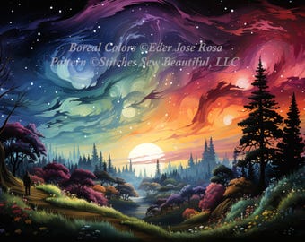 Boreal Colors cross stitch pattern by Eder Jose Rosa (Digital Format)