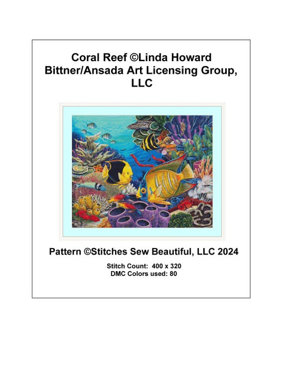 Coral Reef Cross Stitch Pattern by Linda Howard Bittner/ansada Art