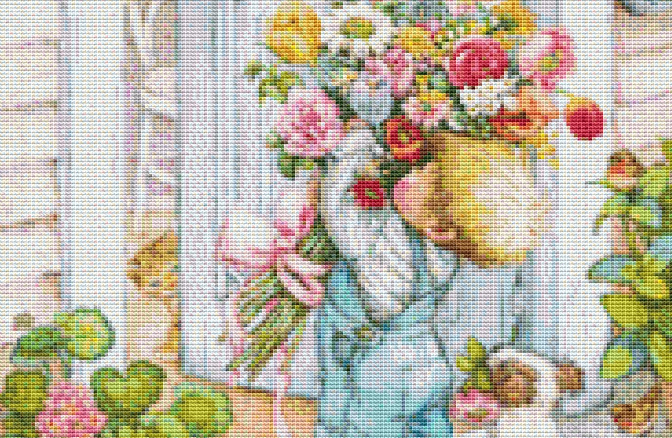 Mothers Day Surprise (small) Cross Stitch Pattern by Lisi Martin