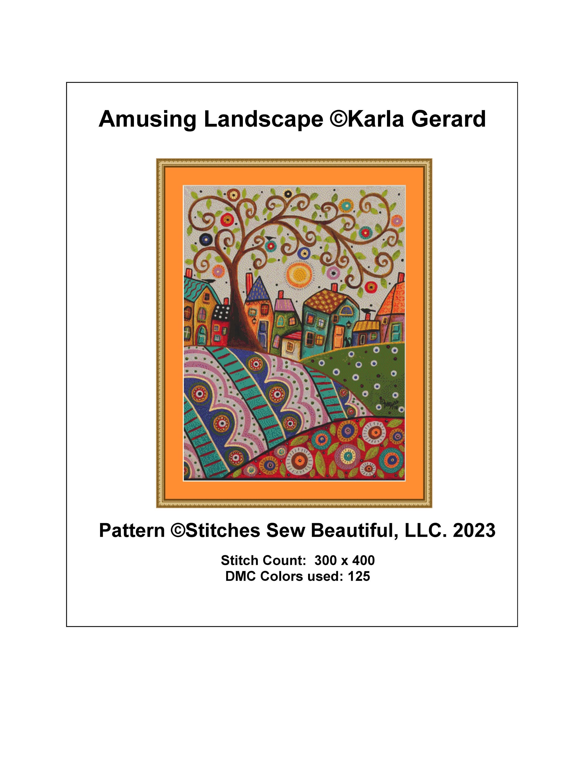 Amusing Landscape Cross Stitch Pattern by Karla Gerard (digital