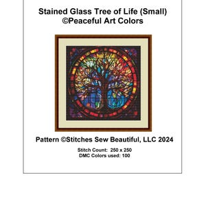 Stained Glass Tree of Life (small) Counted Cross Stitch Pattern by ...