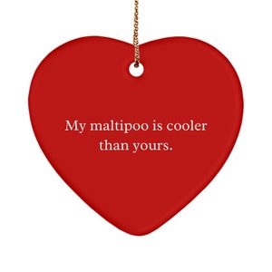 Maltipoo dog ornament, gifts for maltipoo dog owners, maltipoo dog lover, maltipoo dog mom, maltipoo dog dad, funny maltipoo ornament, ma...