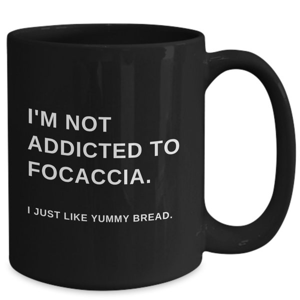 Focaccia mug, gift for bakers, food lover, foodies christmas present, bread lover, italian bread, pizza bianca, focaccia coffee cup