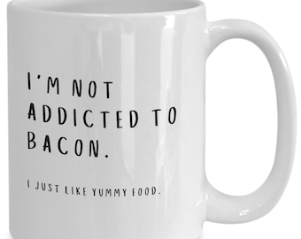 Bacon mug, gifts for foodies, bacon food lover, bacon christmas present, bacon coffee cup