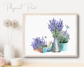Watercolour Lavender Print, Botanical Printable Art, Gallery Wall art, Farmhouse Decor, Kitchen Farmhouse Prints