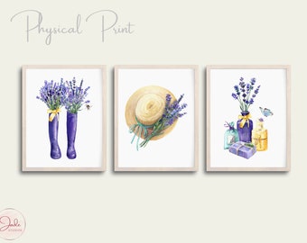 Set of 3 Lavender Prints, Botanical Printable Art, Gallery Wall art, Farmhouse Decor, Kitchen Farmhouse Prints
