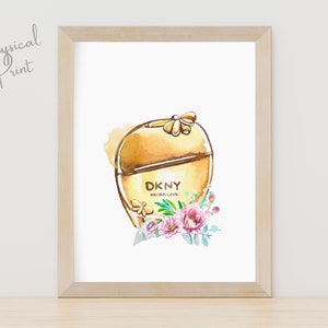 Floral Perfume Print, Perfume Bottle Wall Art, Fashion Wall Art, Cosmetics Print, Watercolour Perfume Bottle